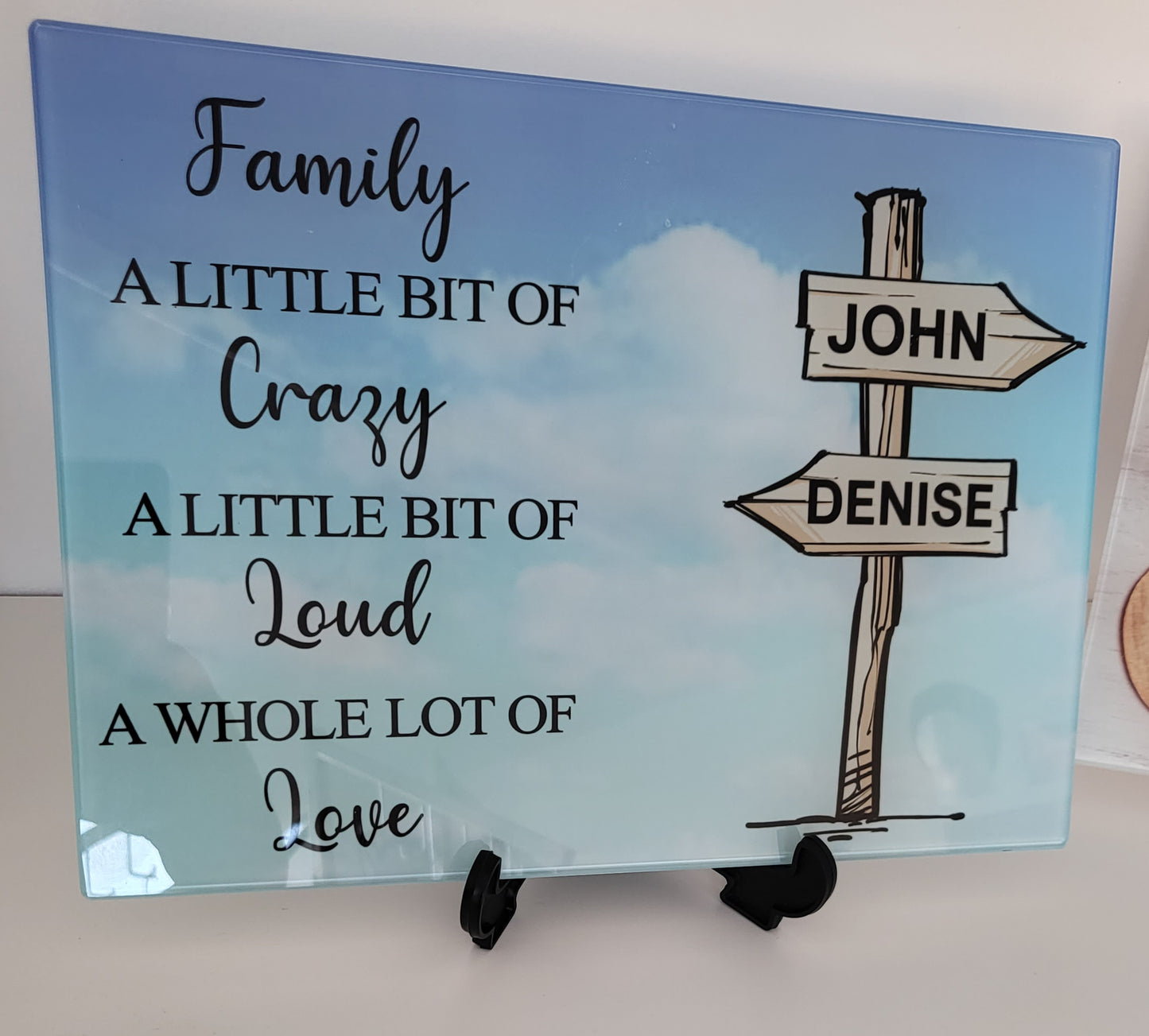 Personalised glass chopping board