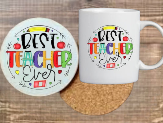 Teacher mug and coaster