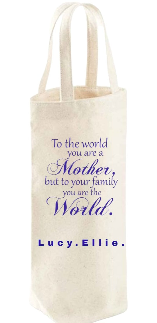 Bottle bag 'You are the world wine bag