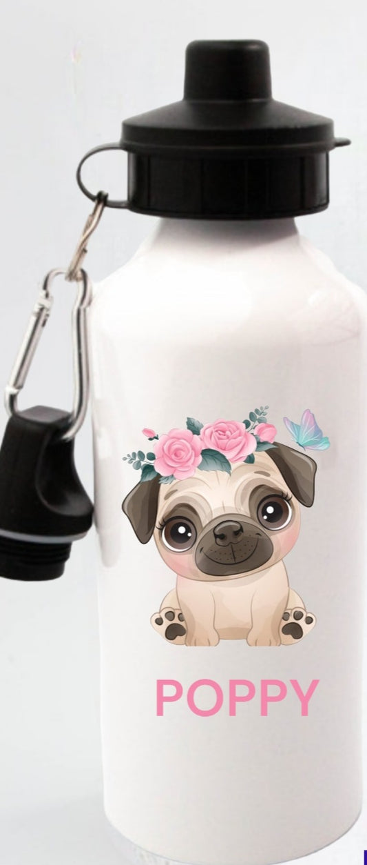 Pug Flower  Water/drinks bottle